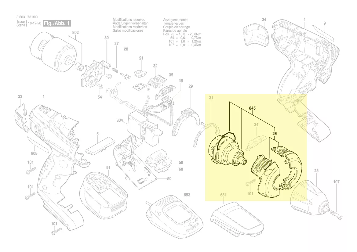 Boîte d´engrenage planetaire PSR 14,4 LI-2 / PSR 18 LI-2